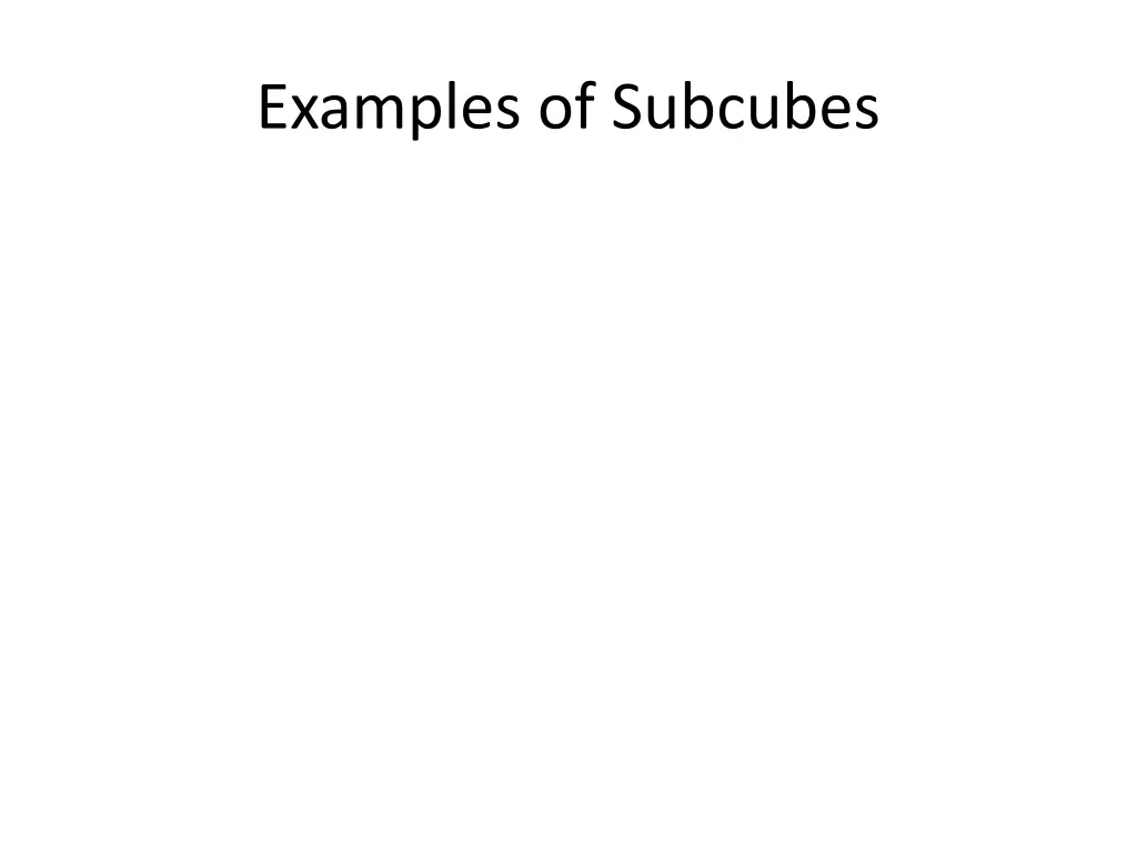 examples of subcubes