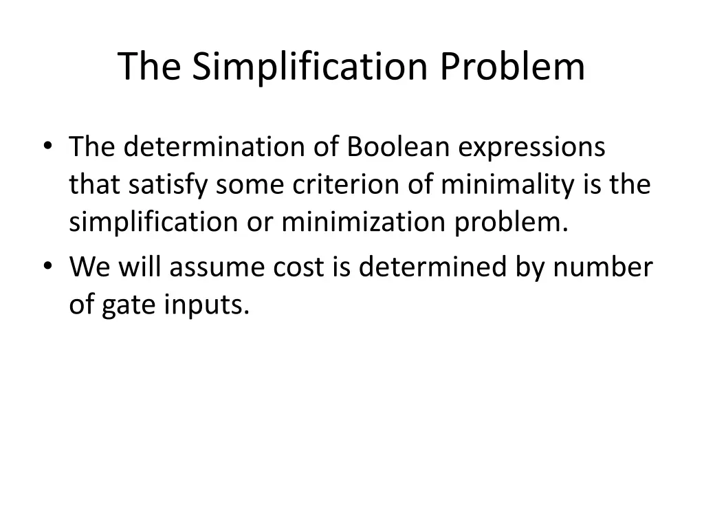 the simplification problem