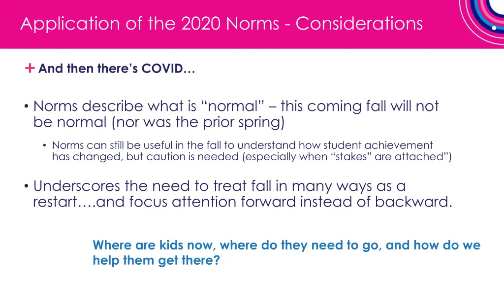 application of the 2020 norms considerations 1