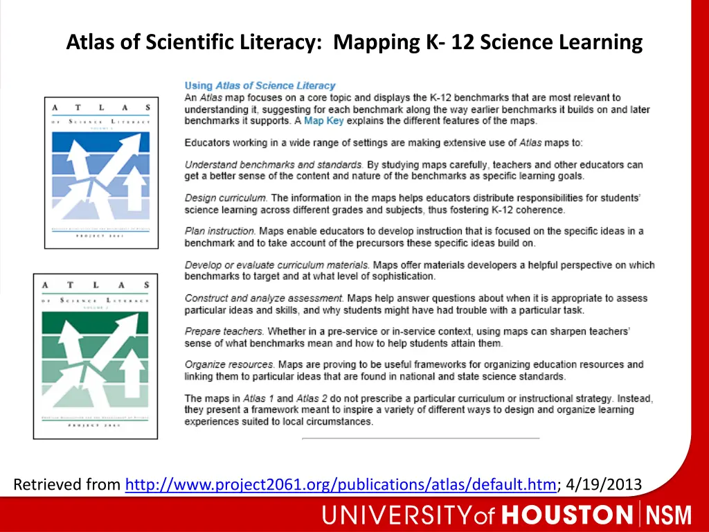 atlas of scientific literacy mapping k 12 science