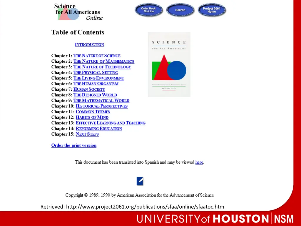 retrieved http www project2061 org publications
