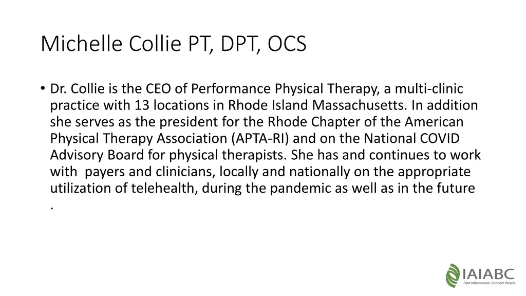 michelle collie pt dpt ocs