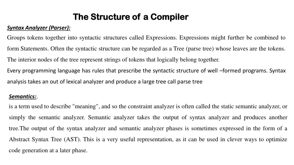 the the structure of a compiler structure 3