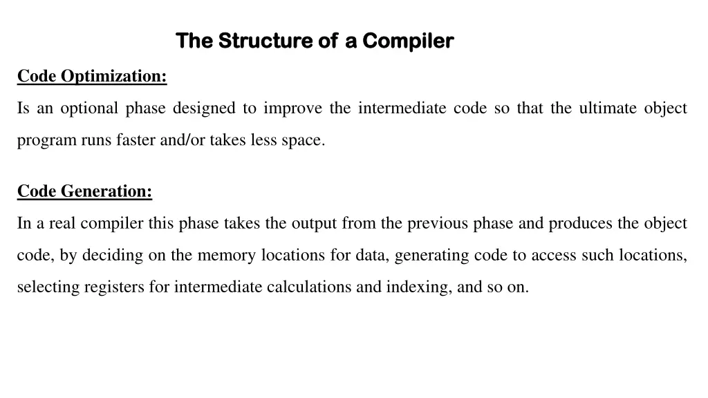 the the structure of a compiler structure 6