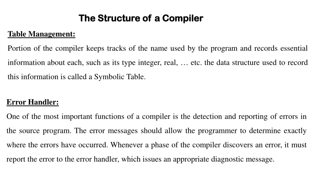 the the structure of a compiler structure 7