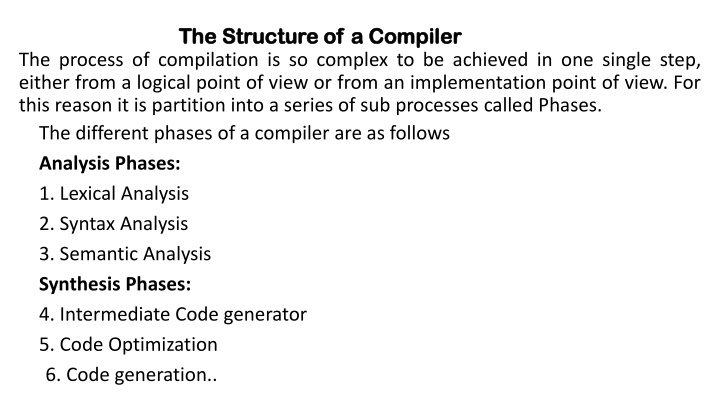 the the structure of a compiler structure