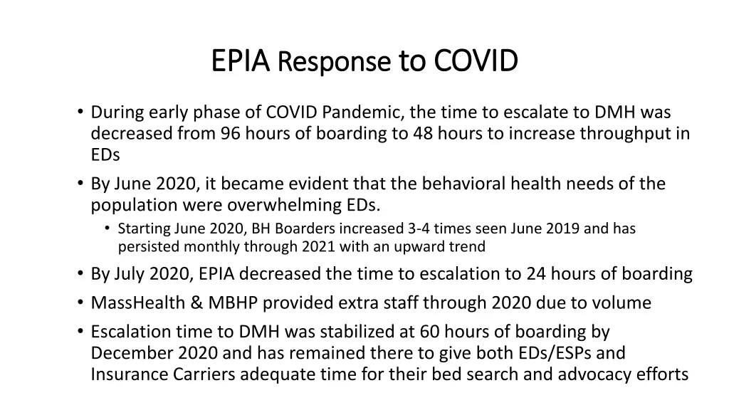 epia epia response response to covid