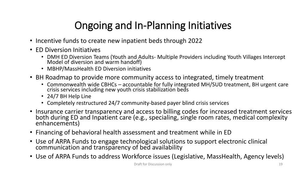 ongoing and in ongoing and in planning