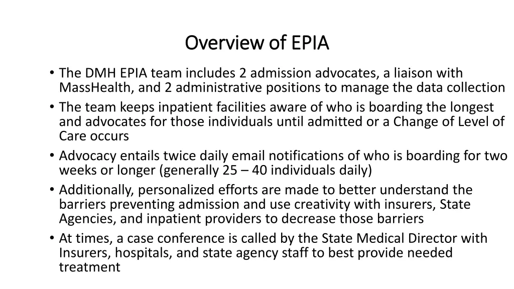 overview of epia overview of epia