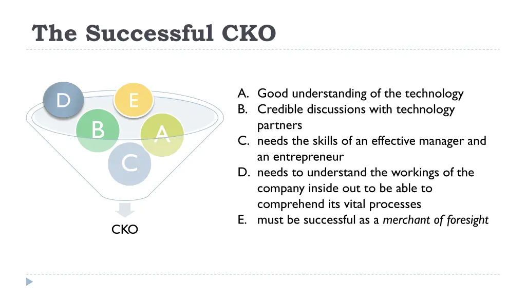 the successful cko