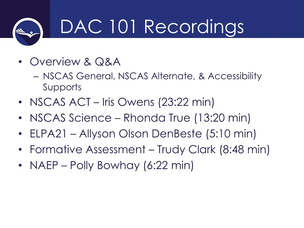 dac 101 recordings