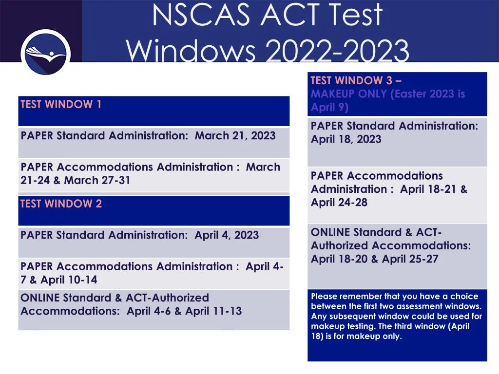nscas act test windows 2022 2023
