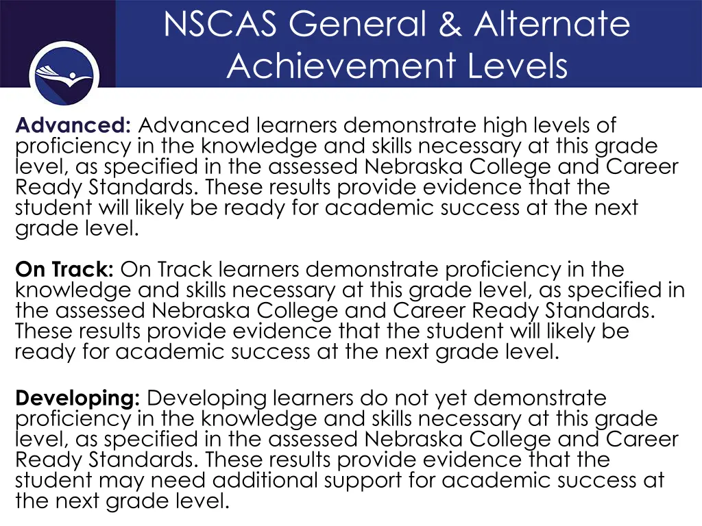 nscas general alternate achievement levels