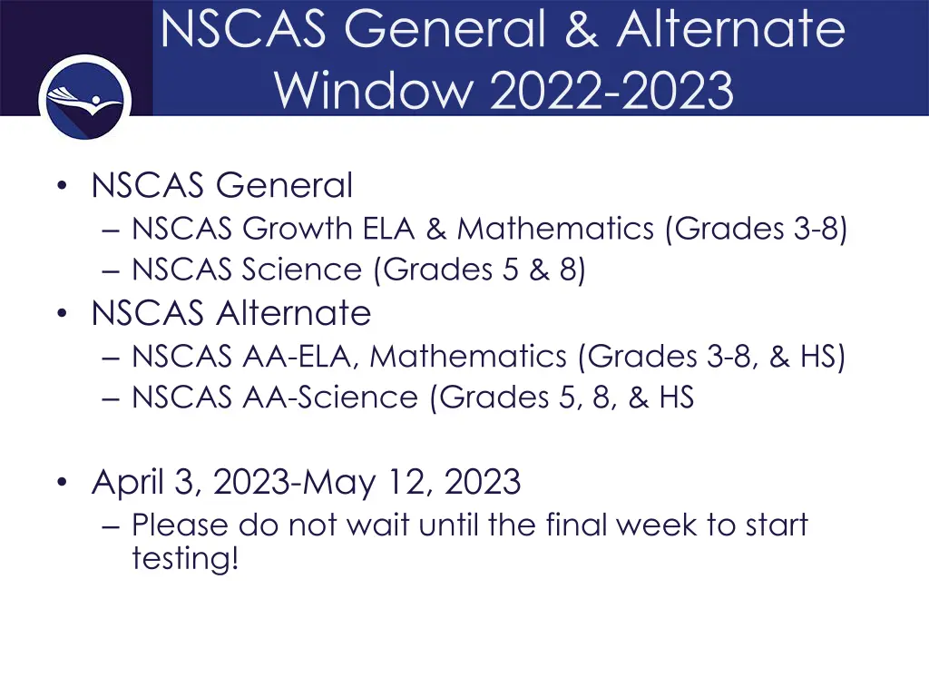 nscas general alternate window 2022 2023