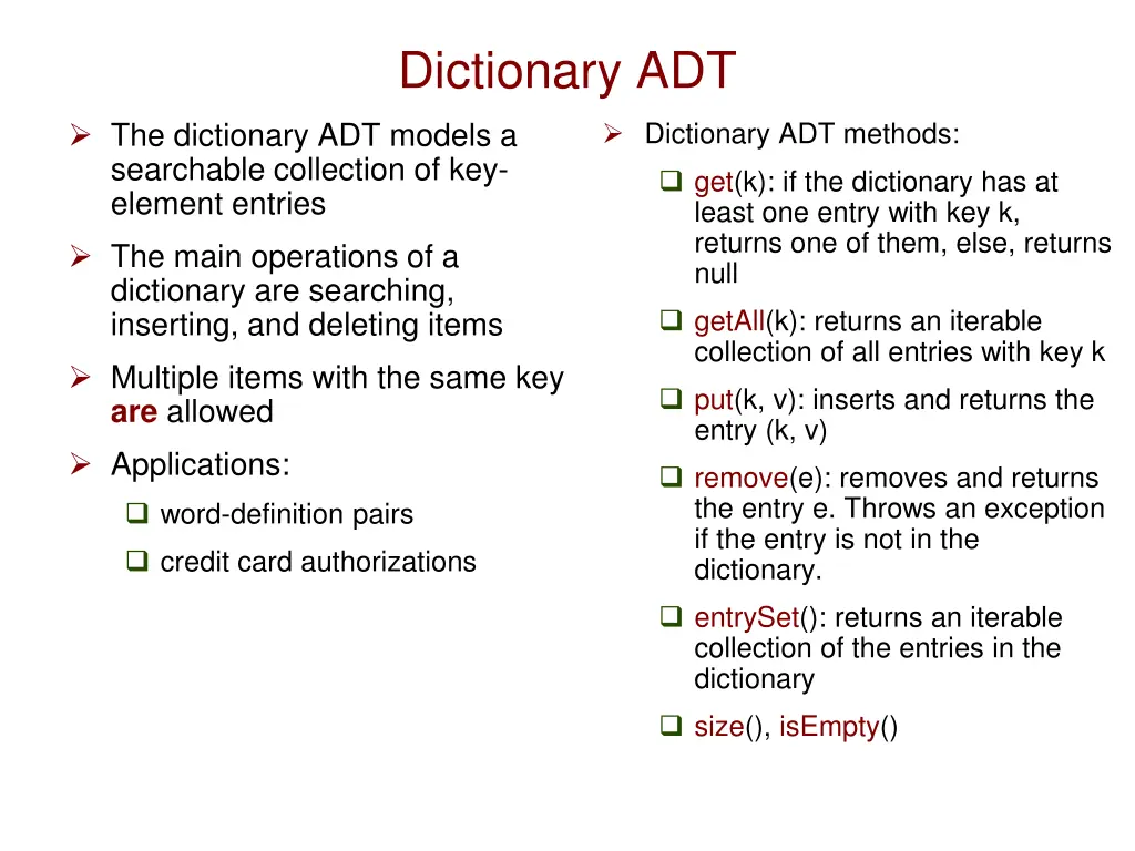 dictionary adt