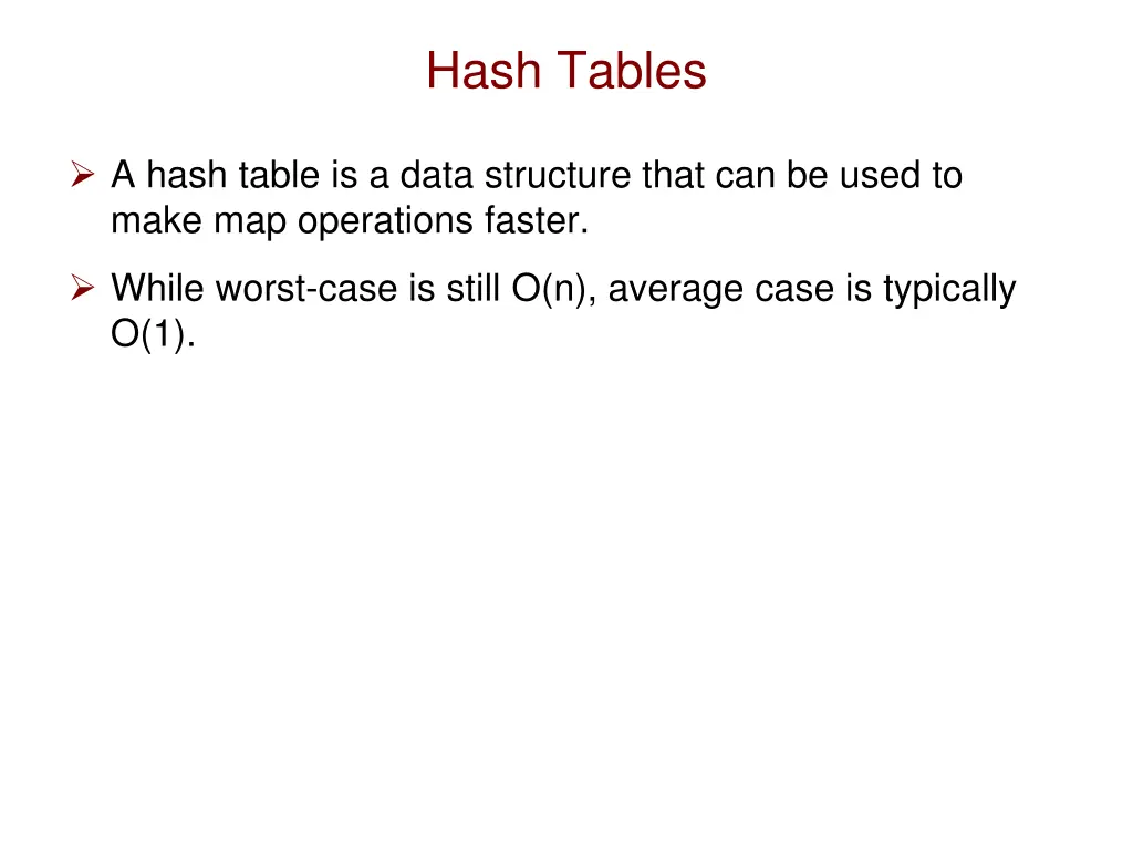 hash tables