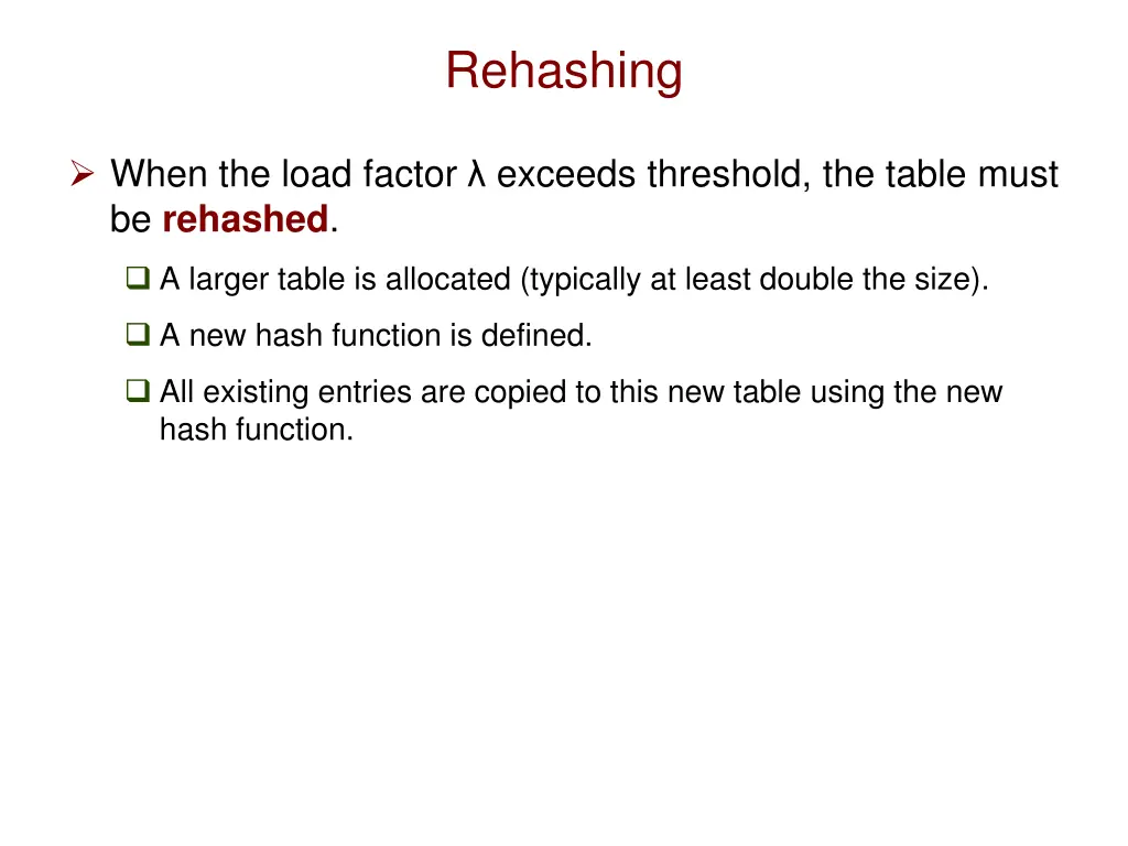 rehashing