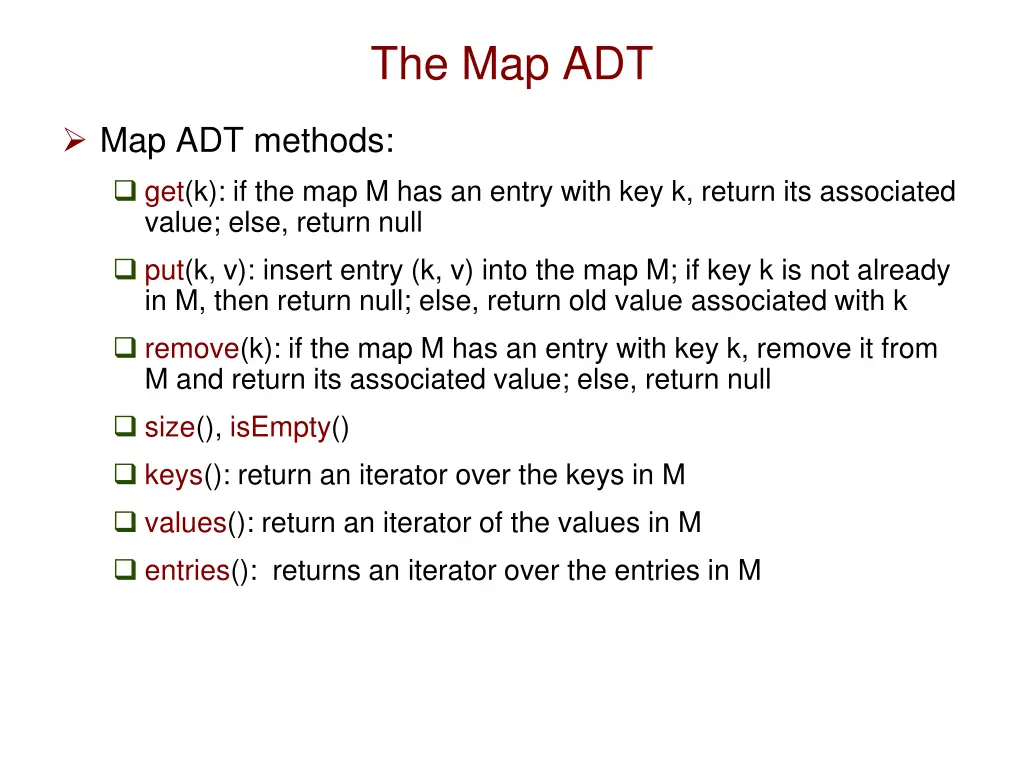 the map adt