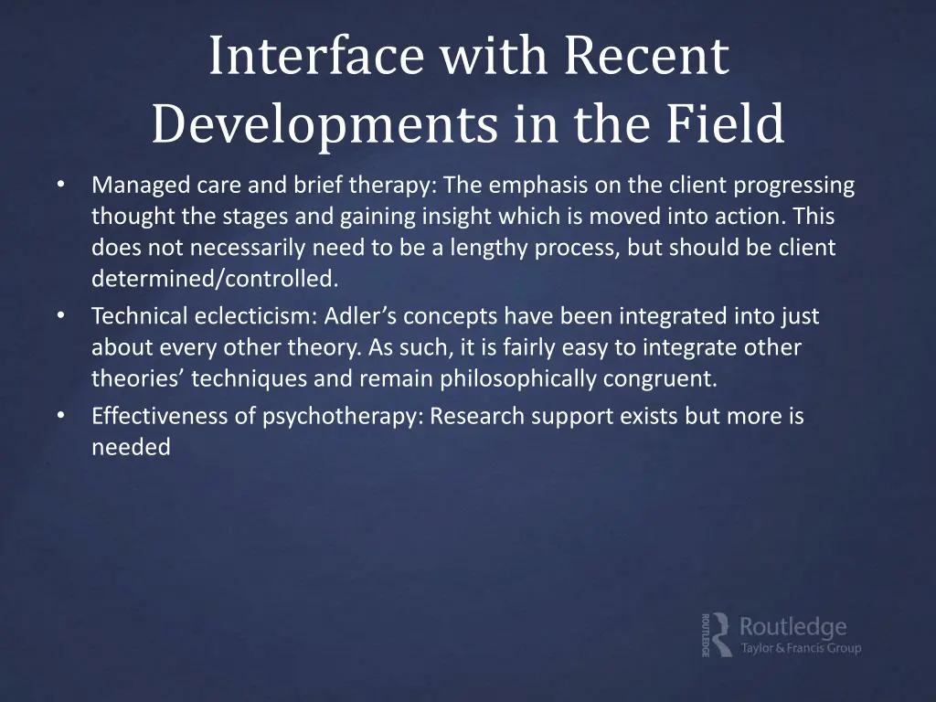 interface with recent developments in the field 1