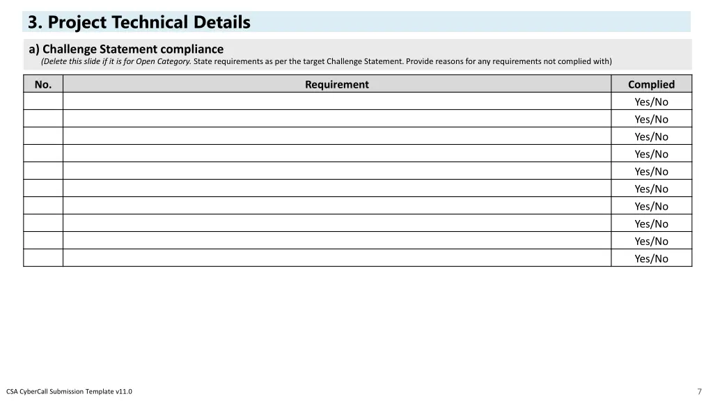 3 project technical details