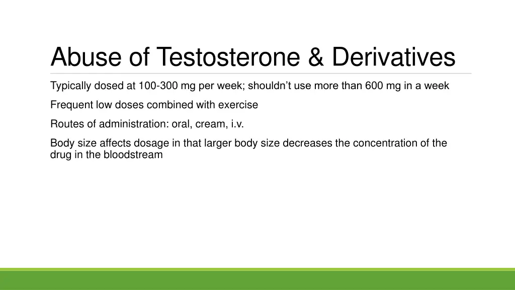 abuse of testosterone derivatives