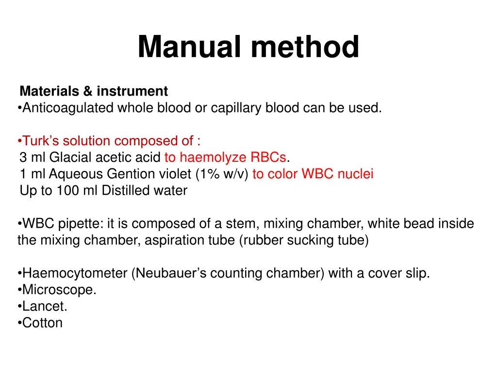 manual method