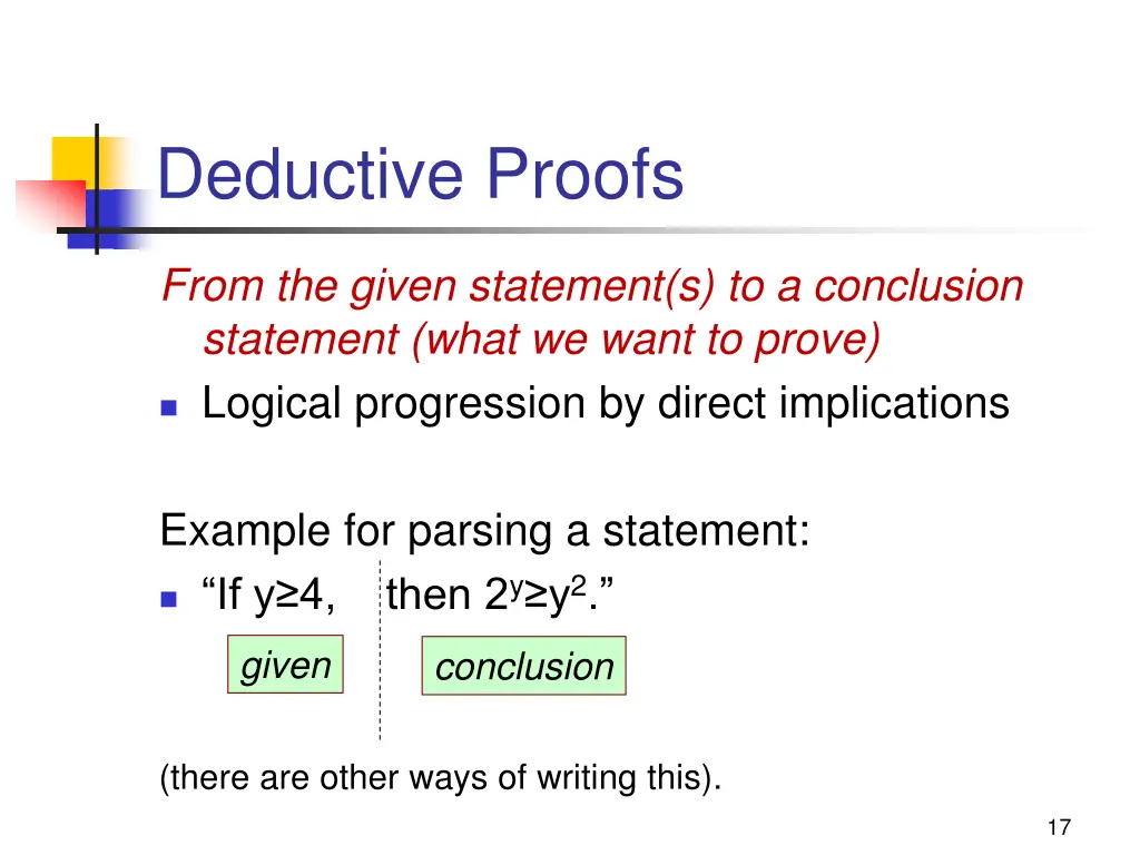 deductive proofs