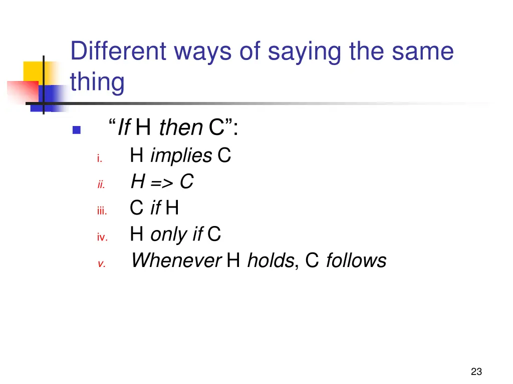 different ways of saying the same thing