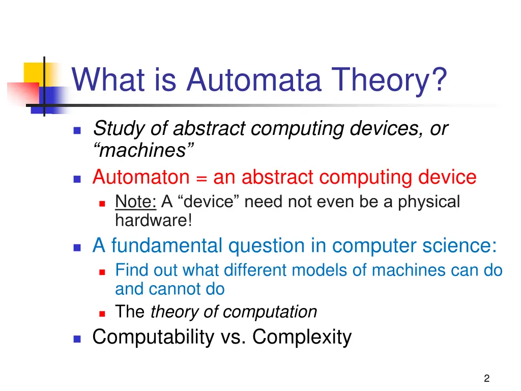 what is automata theory