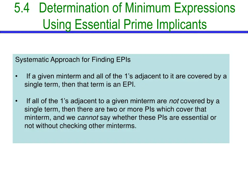 5 4 determination of minimum expressions using 6