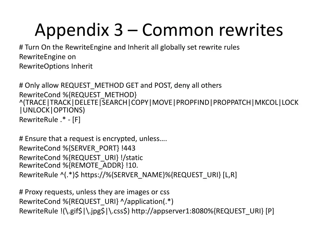 appendix 3 common rewrites turn