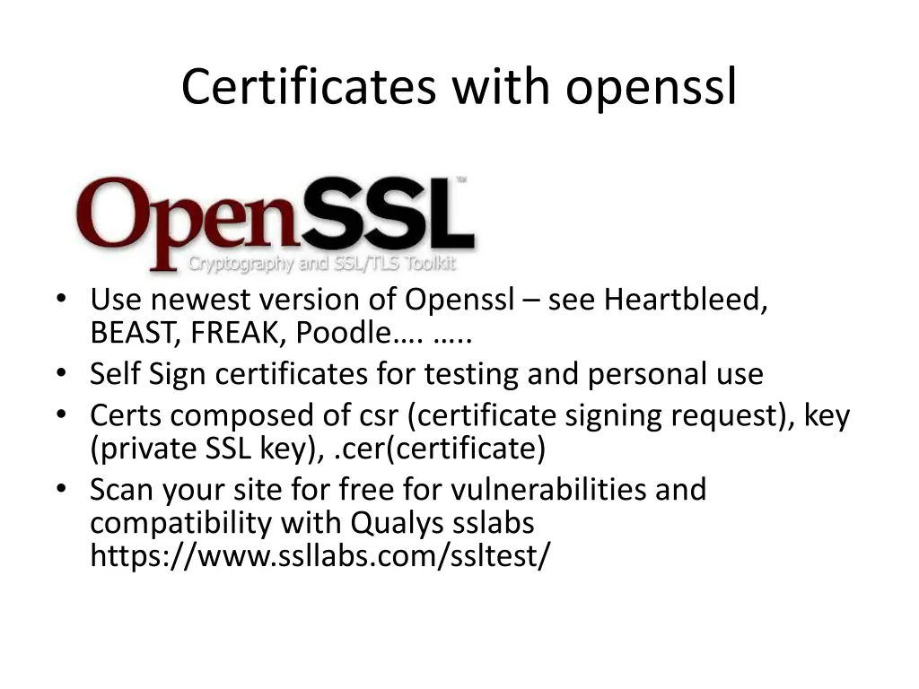 certificates with openssl