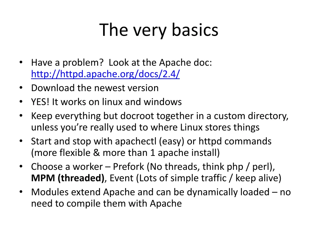 the very basics