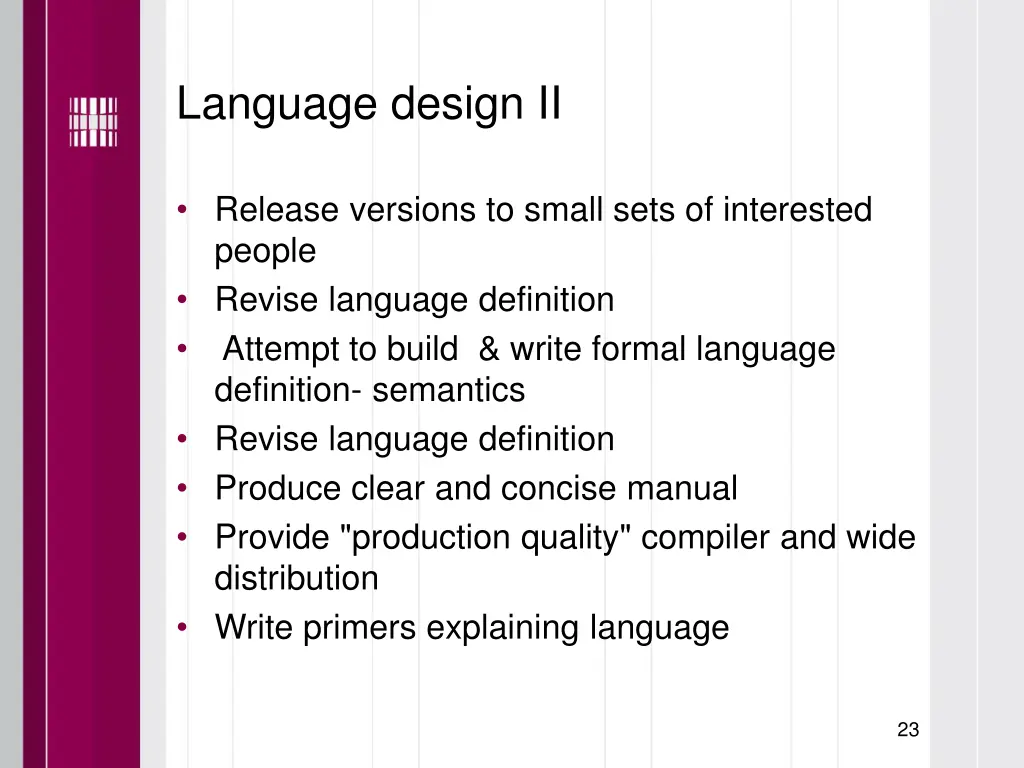 language design ii