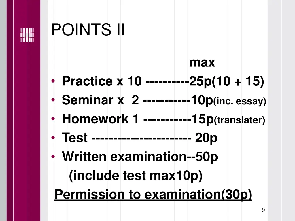 points ii
