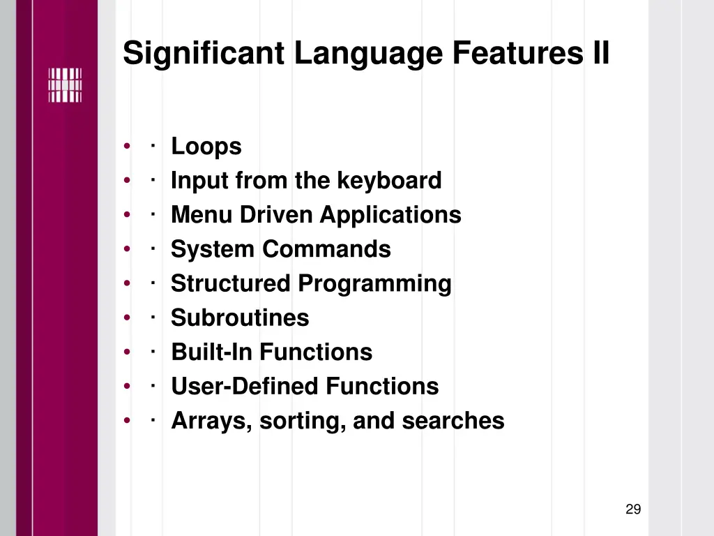 significant language features ii