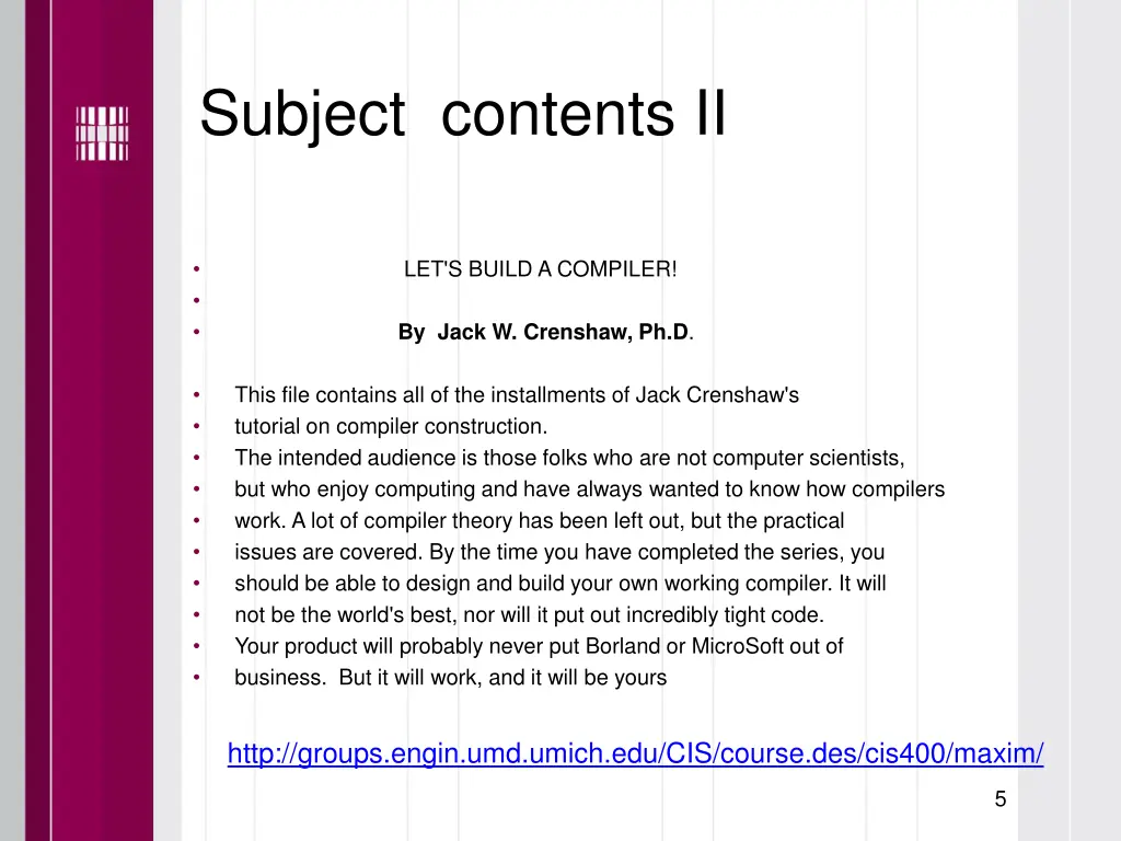 subject contents ii