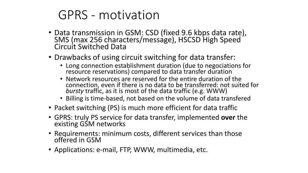 gprs motivation