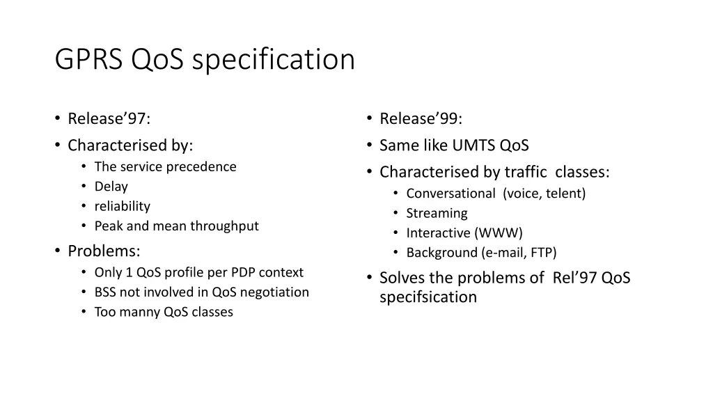 gprs qos specification