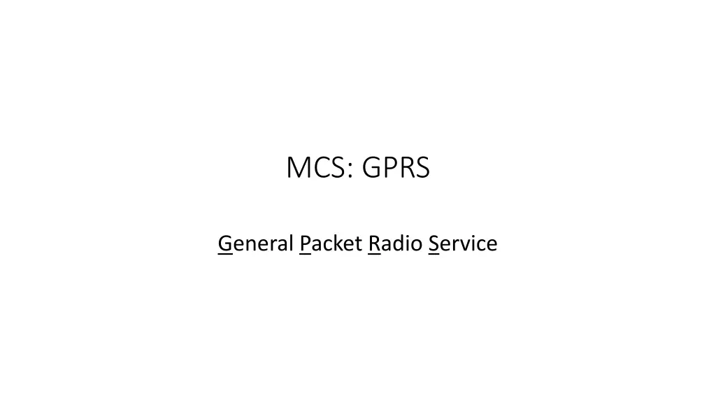 mcs gprs