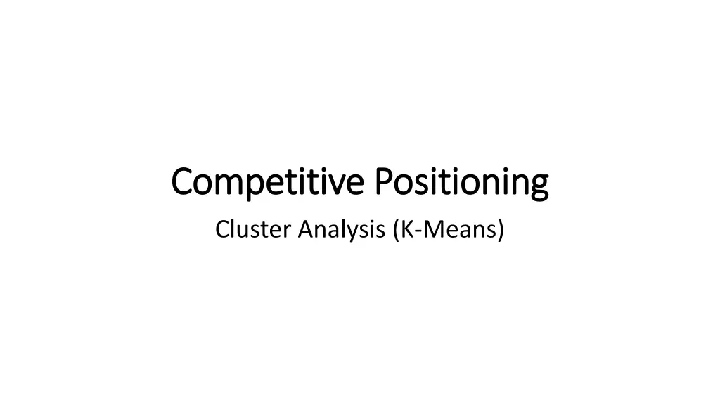 competitive competitive positioning cluster