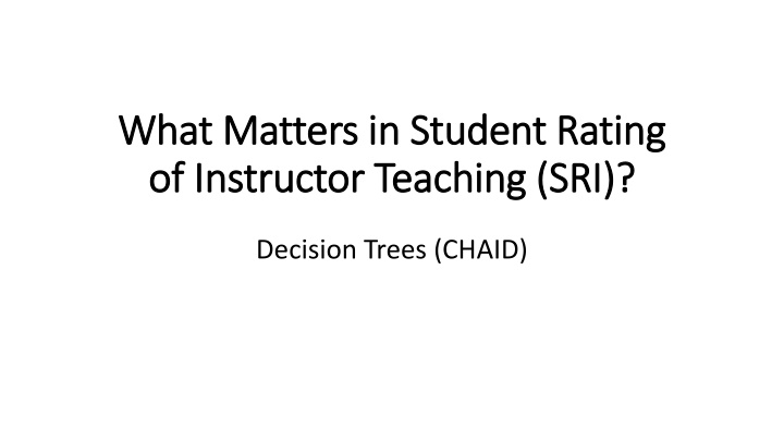 what what matters in student rating matters