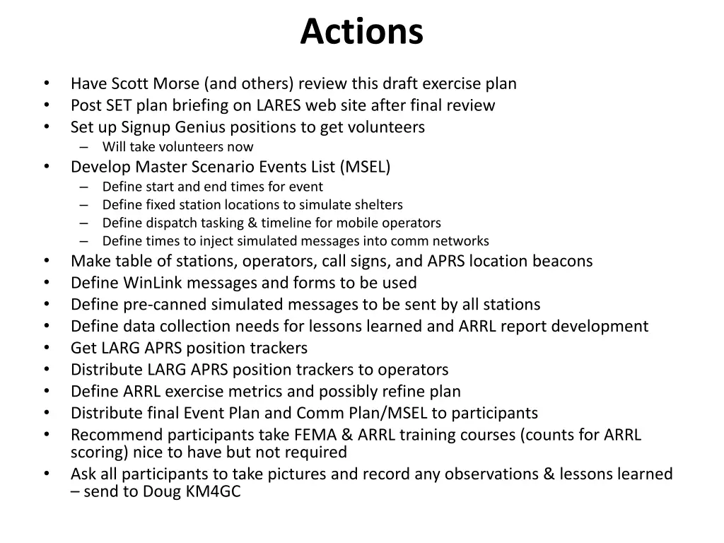 actions