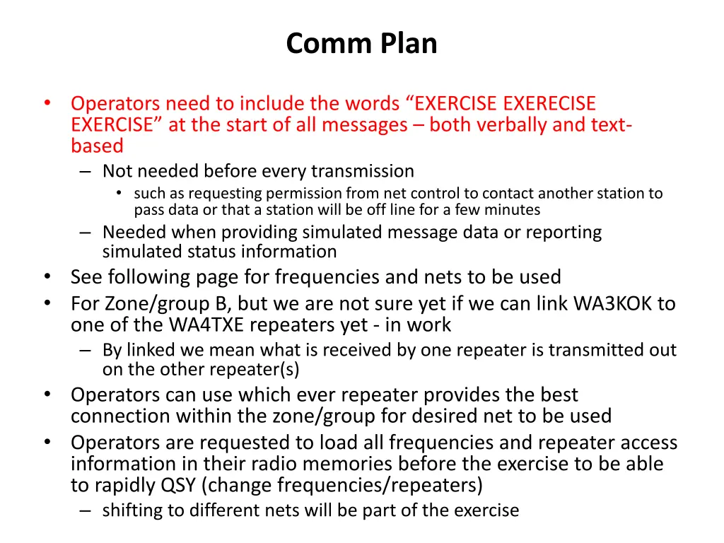 comm plan