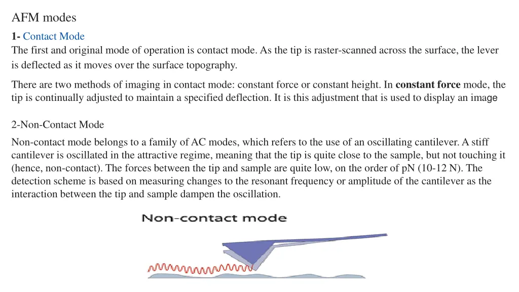 afm modes 1 contact mode the first and original