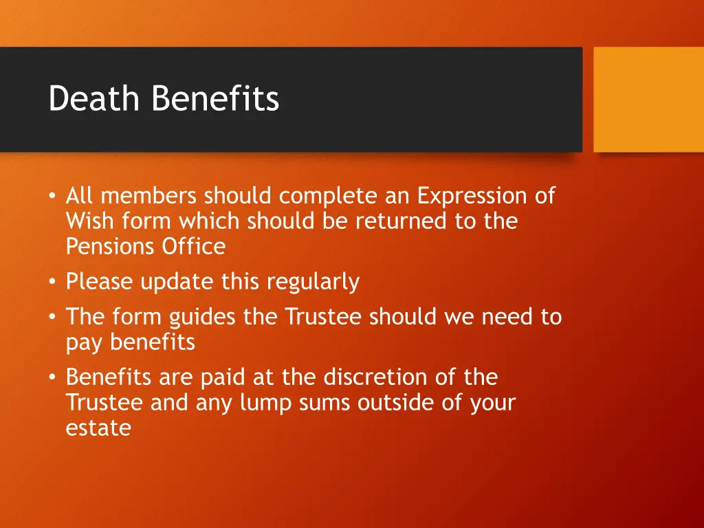 death benefits