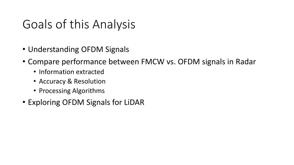 goals of this analysis