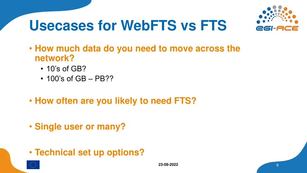 usecases for webfts vs fts