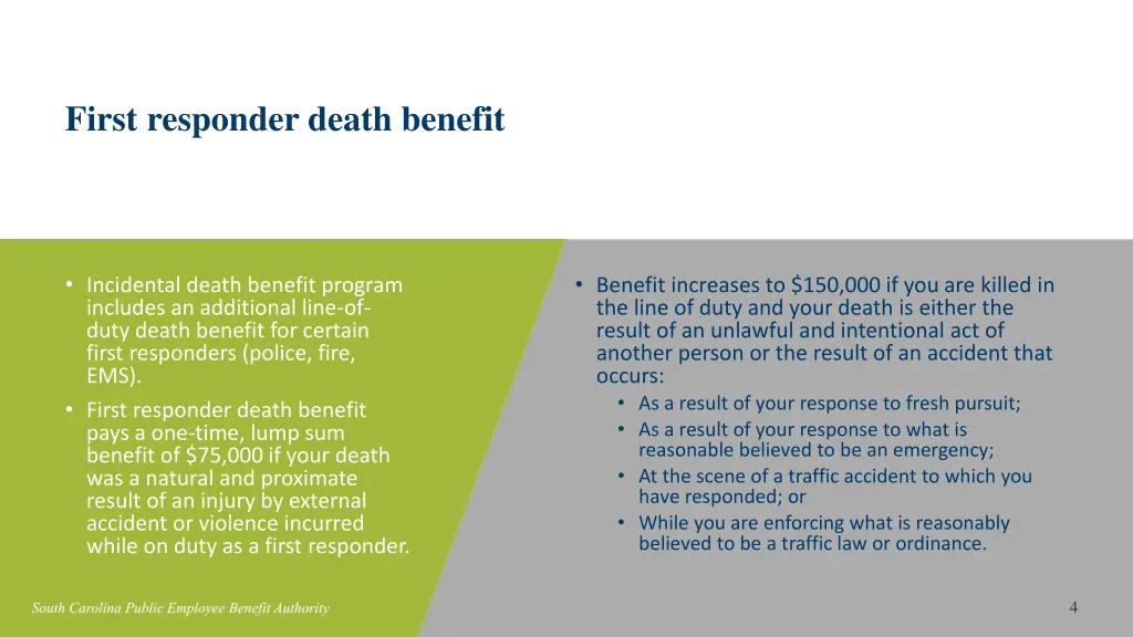 first responder death benefit