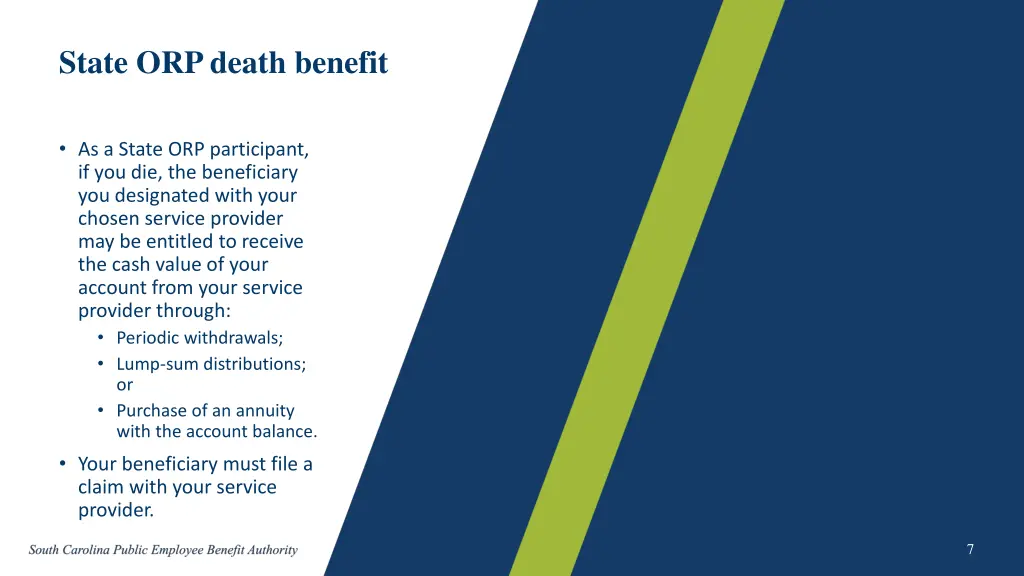 state orp death benefit